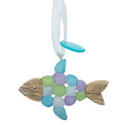 Item 108853 thumbnail Driftwood And Seaglass Fish Ornament