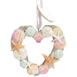 Item 108899 thumbnail Driftwood And Shells Heart Wreath Ornament