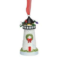 Item 109169 thumbnail Lighthouse With Lights/Wreath Ornament - Outer Banks