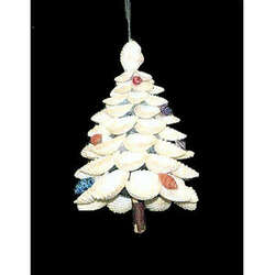 Item 115002 thumbnail Glittered Shell Christmas Tree Ornament