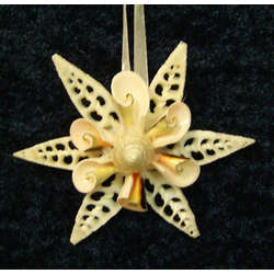 Item 115043 thumbnail Snowflake White Slices Strombus Ornament