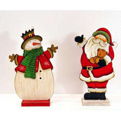 Item 127012 thumbnail Wooden Snowman/Santa Figure