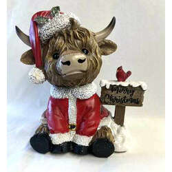 Item 127066 Christmas Santa Highland Cow