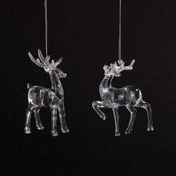 Item 134090 Glittered Deer Ornament