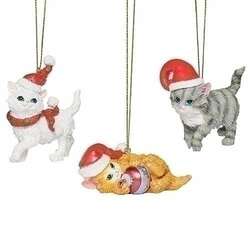 Item 134107 thumbnail Cat With Santa Hat Ornament