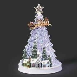 Item 134135 thumbnail Lighted Musical Tree Village With Santa And Reindeer