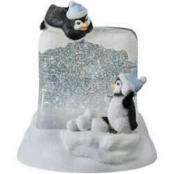Item 134169 Lighted Swirl Penguins On Cube