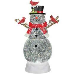 Item 134203 LED Snowman Swirl With Cardinals