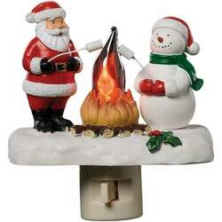 Item 134268 Santa And Snowman Flicker Nightlight