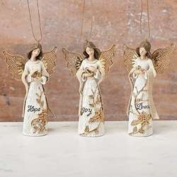 Item 134298 Ivory/Gold Angel Ornament
