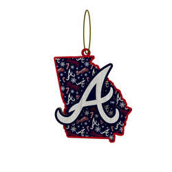 Item 143402 thumbnail Atlanta Braves Wood State Ornament