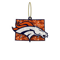 Item 143412 thumbnail Denver Broncos Wood State Ornament