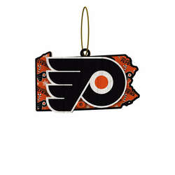Item 143420 thumbnail Philadelphia Flyers Wood State Ornament