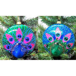 Item 146514 Glass Blue/Green Peacock Ornament