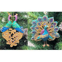 Item 147016 Purple/Green/Blue/Gold Peacock Ornament