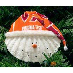 Item 151006 Virginia Tech Hokies Snowman Scallop Shell Ornament