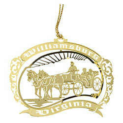 Item 152060 thumbnail Gold Williamsburg Horse & Carriage Ornament