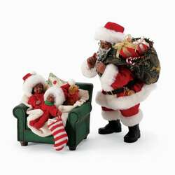 Item 156368 Shhhh African-American Clothtique Santa