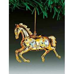 Item 161098 Gold Crystal Horse Ornament