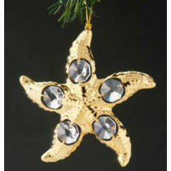 Item 161153 Gold Crystal Starfish Ornament