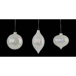 Item 171042 White Beaded Glass Ornament