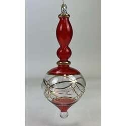 Item 186075 thumbnail Christmas Red Gold Swirl Ornament