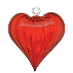 Item 186200 thumbnail Christmas Red Swirl Iris Heart Ornament