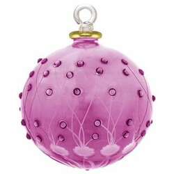 Item 186206 thumbnail Pink Crystal Chaton Floral Ball Ornament
