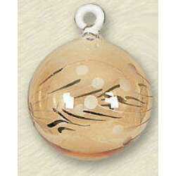 Item 186584 thumbnail Yellow Floral Etched Ball Ornament