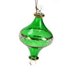 Item 186764 thumbnail XMAS GREEN/CLEAR/GOLD DIAMOND ORN