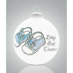Item 202024 thumbnail Baby's First Christmas Baby Boy Booties Ornament