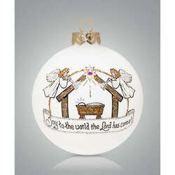 Item 202074 Snowglobe Manger Ornament