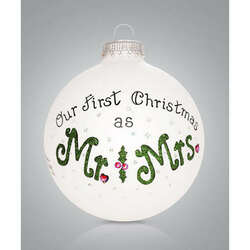 Item 202294 thumbnail Script Mr. and Mrs. Ornament