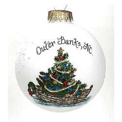 Item 202341 thumbnail Boat With Tree Obx Ornament