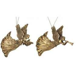 Item 203164 Antique Gold Musical Angel Ornament