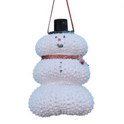 Item 220007 White Sea Urchin Snowman Ornament