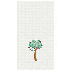 Item 231058 thumbnail Palm Tree With Christmas Lights Kitchen Towel