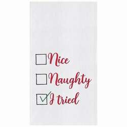Item 231103 Nice Naughty I Tried Kitchen Towel