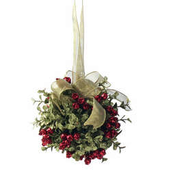 Item 254137 thumbnail Kissing Krystal Mistletoe Ball Ornament