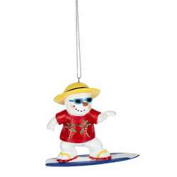 Item 262580 Snowman Surfing Ornament
