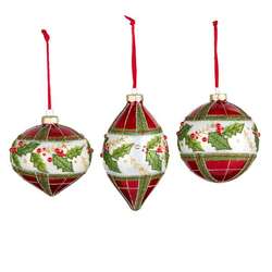 Item 281030 Plaid Holly Ornament