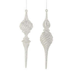 Item 281303 thumbnail Silver Glitter Finial Ornament