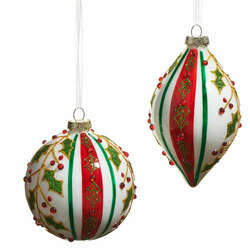 Item 281443 Holly Striped Ornament