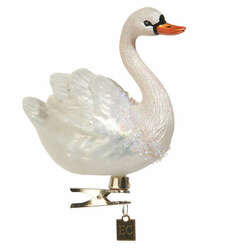 Item 281611 thumbnail White Swan Clip On Ornament