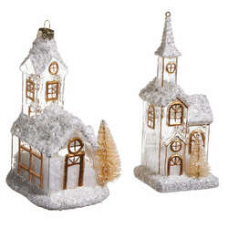 Item 281658 White Gold Church Ornament