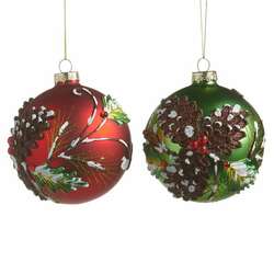 Item 281866 Snowy Pinecone Ball Ornament