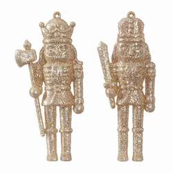 Item 281918 Golden Glittered Nutcracker Soldier Ornament