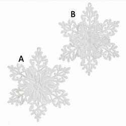 Item 281921 White Glittered Snowflake Ornament