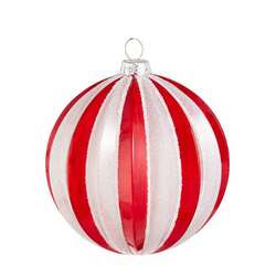 Item 281931 thumbnail Red And White Stripe Ball Ornament
