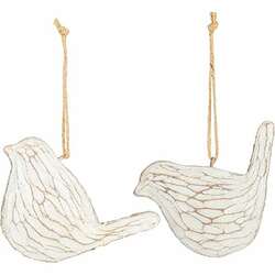 Item 282299 thumbnail White Washed Bird Ornament